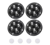 sourcing map 4 Pcs Self Adhesive Caster Wheels, 360 Degree Rotation Mini Caster Swivel Rollers Universal Sticky Swivel Wheels for Furniture Storage Bins Trash Can (Black, 4 Steel Rolling Ball)