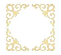 sourcing map 4 Pcs Self-Adhesive Wall Sticker Mirror Decals, Acrylic Hollow Mirror Tiles Sticker Applique Corner Hollow Stickers for Home Room Background Decoration, Light Gold (15x15cm)