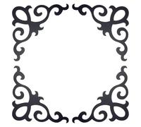 sourcing map 4 Pcs Self-Adhesive Wall Sticker Mirror Decals, Acrylic Hollow Mirror Tiles Sticker Applique Corner Hollow Stickers for Home Room Background Decoration, Black (15x15cm)