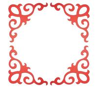 sourcing map 4 Pcs Self-Adhesive Wall Sticker Mirror Decals, Acrylic Hollow Mirror Tiles Sticker Applique Corner Hollow Stickers for Home Room Background Decoration, Wine Red (15x15cm)