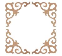 sourcing map 4 Pcs Self-Adhesive Wall Sticker Mirror Decals, Acrylic Hollow Mirror Tiles Sticker Applique Corner Hollow Stickers for Home Room Background Decoration, Light Brown (20x20cm)