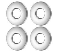 sourcing map 4 Pcs Shower Arm Flange, 0.8"x2.1"x0.2"(21x54x6mm) Stainless Steel Round Escutcheon Plate, Wall Split Flange, Wall-Mounted Water Pipe Cover for Pipe, Silver