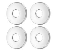 sourcing map 4 Pcs Shower Arm Flange, 0.8"x2.6"x0.3"(21x65x8mm) Stainless Steel Round Escutcheon Plate, Wall Split Flange, Wall-Mounted Water Pipe Cover for Pipe, Silver