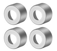 sourcing map 4 Pcs Shower Arm Flange, 1.3"x2.6"x1.6"(33x66x40mm) Stainless Steel Round Escutcheon Plate, Wall Split Flange, Wall-Mounted Water Pipe Cover for Pipe, Silver