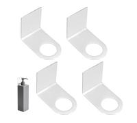 sourcing map 4 Pcs Shower Shampoo Bottle Holder, 1.3 Inch Adhesive Soap Bottle Dispenser Holder Wall Mount, No Drilling Shampoo Conditioner Hanger for Bathroom Kitchen Toilet Hotel Home, Silver