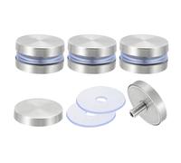 sourcing map 4 Pcs Sign Standoff Screws, 1.2x0.7 In Stainless Steel Standoff Nail Advertising Glass Nail for Acrylic Frame Advertising Board Connect and Fix, Brushed Silver