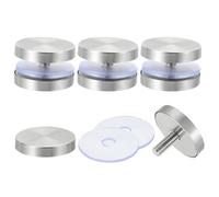 sourcing map 4 Pcs Sign Standoff Screws, 1.2x0.8 In Stainless Steel Standoff Nail Advertising Glass Nail for Acrylic Frame Advertising Board Connect and Fix, Brushed Silver