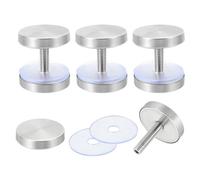 sourcing map 4 Pcs Sign Standoff Screws, 1.2x1.2 In Stainless Steel Standoff Nail Advertising Glass Nail for Acrylic Frame Advertising Board Connect and Fix, Brushed Silver