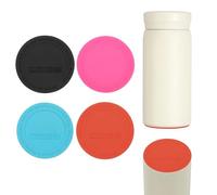 sourcing map 4 Pcs Silicone Bottoms for Sublimation Tumblers, 2.2" Tumbler Silicone Protective Anti-Slip Bottoms with Adhesive for Wine Tumbler, Black/Orange/Pink/Blue
