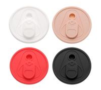 sourcing map 4 Pcs Silicone Cup Lids for Glass Cups, 2" ID 2.75" OD Reusable Drinking Can Lid Coffee Cup Lid Cover Sealed Mug Lid Fit for 16 oz Beer Water Cups Glasses Cups White/Black/Red/Pink