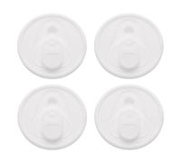 sourcing map 4 Pcs Silicone Cup Lids for Glass Cups, 2" ID 2.75" OD Reusable Drinking Can Lid Silicone Coffee Cup Lid Covers Sealed Mug Lid Fit for 16 oz Beer Water Cups Glasses Cups, White