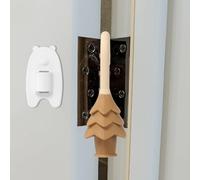 sourcing map 4 Pcs Silicone Door Pinch Guard, Hanging Finger Pinch Guard Quiet Door Closer & Slam Stopper for Nursery Bedroom Home Safety & Edge Protection Keep Door Open, Brown