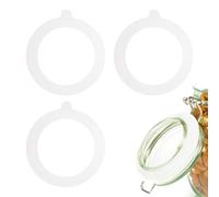 sourcing map 4 Pcs Silicone Replacement Gasket for Glass Jars, 3.7 Inch OD Silicone Seals Rings Airtight Leakproof Mason Jar Sealing Rings for Canning Jar Glass Top Jars, White