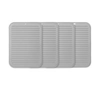 sourcing map 4 Pcs Silicone Trivets for Hot Pots and Pans, 12x9" Heat Resistant Trivet Mats Multi-Purpose Trivet Holders for Pots & Hot Dish, Countertops, Coasters, Grey