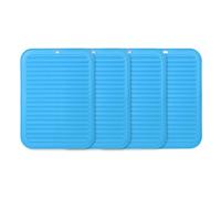 sourcing map 4 Pcs Silicone Trivets for Hot Pots and Pans, 12x9" Heat Resistant Trivet Mats Multi-Purpose Trivet Holders for Pots & Hot Dish, Countertops, Coasters, Blue