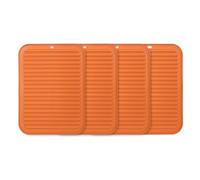 sourcing map 4 Pcs Silicone Trivets for Hot Pots and Pans, 12x9" Heat Resistant Trivet Mats Multi-Purpose Trivet Holders for Pots & Hot Dish, Countertops, Coasters, Orange