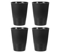 sourcing map 4 Pcs Simple Toothbrush Cup, 3.3 x 3.3 x 4.2" Dishwasher Safe Bathroom Tumbler Reusable Plastic Cup Set for Storing Toothpaste Combs, Black