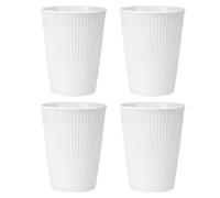 sourcing map 4 Pcs Simple Toothbrush Cup, 3.3 x 3.3 x 4.2" Dishwasher Safe Bathroom Tumbler Reusable Plastic Cup Set for Storing Toothpaste Combs, White