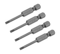 sourcing map 4 Pcs Slotted Screwdriver Bits 3mm 2" Length 1/4" Hex Shank Magnetic Flat Head Drive Bit Holder for Power Screwdriver Drill Impact Driver