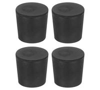 sourcing map 4 Pcs Solid Rubber Stopper, Tapered Lab Seal Tube Stopper Plug for Test Tube Flasks Glass Containers Industry and Laboratories, 26x22x25mm Black