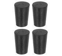 sourcing map 4 Pcs Solid Rubber Stopper, Tapered Lab Seal Tube Stopper Plug for Test Tube Flasks Glass Containers Industry and Laboratories, 17x13x24mm Black