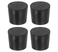 sourcing map 4 Pcs Solid Rubber Stopper, Tapered Lab Seal Tube Stopper Plug for Test Tube Flasks Glass Containers Industry and Laboratories, 28x24x25mm Black
