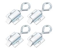 sourcing map 4 Pcs Spring Loaded Latch, Automatic Galvanized Iron Spring-Loaded Latch Spring Barrel Door Lock with Self-Closing Pull Ring for Gate Window Distribution Cabinet Doors, Bolt Down