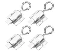 sourcing map 4 Pcs Spring Loaded Latch, Automatic Stainless Steel Spring-Loaded Latch Spring Barrel Door Lock with Self-Closing Pull Ring for Gate Window Distribution Cabinet Doors, Bolt Up