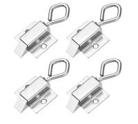 sourcing map 4 Pcs Spring Loaded Latch, Automatic Stainless Steel Spring-Loaded Latch Spring Barrel Door Lock with Self-Closing Pull Ring for Gate Window Distribution Cabinet Doors, Bolt Down