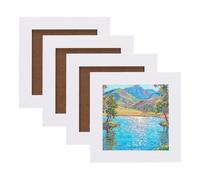 sourcing map 4 Pcs Square Picture Frame, 5x5 Inch Solid Wood Picture Frame with Hook for Wall Hanging or Tabletop Display for Home Office Bedroom Decor, White
