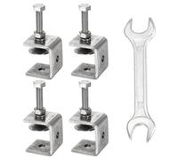 sourcing map 4 PCS Stainless Steel C Clamps Mini 1.38" (35mm) Wide Jaw Opening Small Metal U Clamp for Woodworking Welding Building Household Mounting