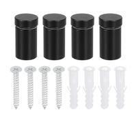 sourcing map 4 Pcs Standoff Screws, 1/2" x 0.94" Aluminum Advertising Screws Wall Standoff Mounts Hardware for Acrylic Picture Frame Glass Signs Hanging, Black