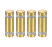 sourcing map 4 Pcs Standoff Screws, 1/2" x 1.18" Stainless Steel Double Head Advertising Screws Wall Standoff Mounts Hardware for Acrylic Glass Sign Holder Wine Glass Rack, Gold