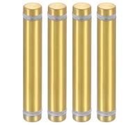 sourcing map 4 Pcs Standoff Screws, 1/2" x 2.76" Stainless Steel Double Head Advertising Screws Wall Standoff Mounts Hardware for Acrylic Glass Sign Holder Wine Glass Rack, Gold