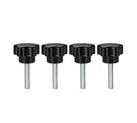 sourcing map 4 Pcs Star Knobs Grips M5 x 20mm Male Thread Steel Zinc Plated Stud Replacement PP