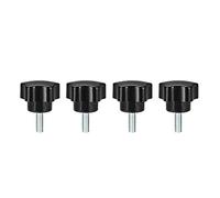 sourcing map 4 Pcs Star Knobs Grips M6 x 20mm Male Thread Steel Zinc Stud Replacement PP