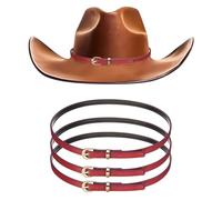 sourcing map 4 PCS Stretchable Hat Band Cowboy Hat Bands Adjustable Western Accessories for Women Men Caps (Red)