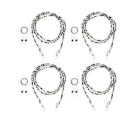 sourcing map 4 Pcs Stylish Eyeglasses Chain for Woman, Glass Bead Mask Lanyard Chain Fashion Sunglasses Strap Holder Necklace with Anti-Slip Silicone Loops/Buckle, Black Gold