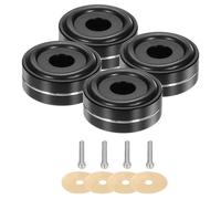 sourcing map 4 Pcs Subwoofer Isolation Pad, 40x15mm Speaker Isolation Pad Feet Speaker Spikes Turntable Audio Studio Monitor Isolation Pad for Audio Equipment, M4 Screws Black