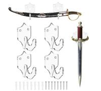 sourcing map 4 Pcs Sword Holder Wall Mount Sword Racks Acrylic Wall Sword Display Hanger with Mounting Tools for Knife Martial Arts Sword Placement Display,Transparent (Shield)