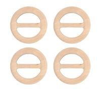 sourcing map 4 Pcs T-Shirt Clips, 60mm Wood Scarf Ring Clip Round Tie Circle Clip Buckle Fashion Clothes Corner Knotted Button for Women's Silk Clothing Decoration, Wood
