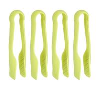 sourcing map 4 Pcs Toaster Tongs, 6 Inch Kitchen Serving Tongs Bread Salad Clip Heat Resistant Food Clamps for Cooking Baking BBQ Buffet Tools, Green