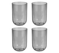 sourcing map 4 Pcs Toothbrush Glasses, 2.6 x 2.6 x 3.9" Bathroom Tumbler Plastic Cup Reusable for Bathroom Brushing Teeth Rinsing Mouth Practical Gift, Black(Round)
