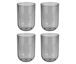 sourcing map 4 Pcs Toothbrush Glasses, 2.6 x 2.6 x 3.9" Bathroom Tumbler Plastic Cup Reusable for Bathroom Brushing Teeth Rinsing Mouth Practical Gift, Black(Round)