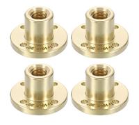 sourcing map 4 Pcs Tr10x2 Lead Screw Brass Nut, Trapezoidal Nut Linear Screw Acme Thread Screw Replacing Brass Nut (2mm Pitch, 1 Start, 2mm Lead) for 3D Printer Accessories