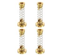 sourcing map 4 Pcs Tr8x8 T8 POM Anti Backlash Spring Loaded Nut, Elimination Gap Nut (Acme Thread, 2mm Pitch, 4 Start, 8mm Lead) with 3.5mm Holes for DIY CNC 3D Printer Parts, Gold