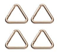 sourcing map 4 Pcs Triangle Spring Key Ring 1.6 Inch Metal Buckle Spring Snap Clip Trigger for Keychains Bags Purse Handbags Hanging Crafts DIY Accessories Decorations, Gold