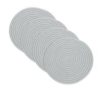 sourcing map 4 Pcs Trivets for Hot Dishes, 8 Inch Cotton Potholders for Hot Pots and Pans Cotton Rope Woven Trivet Heat Resistant for Kitchen Table Countertop, Gray