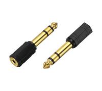 sourcing map 4 Pcs TRS6.35mm Male to 3.5mm Female Connector Stereo Zinc Alloy Gold Plating Adapter Plastic Shell for Microphones Guitars Speakers Computers Signal Conversion