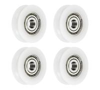 sourcing map 4 Pcs U Type Groove Nylon Plastic Guide Bearing 5x23.5x7mm, U Type Pulley Roller Wheel Bearing Roller Wheels, (White)